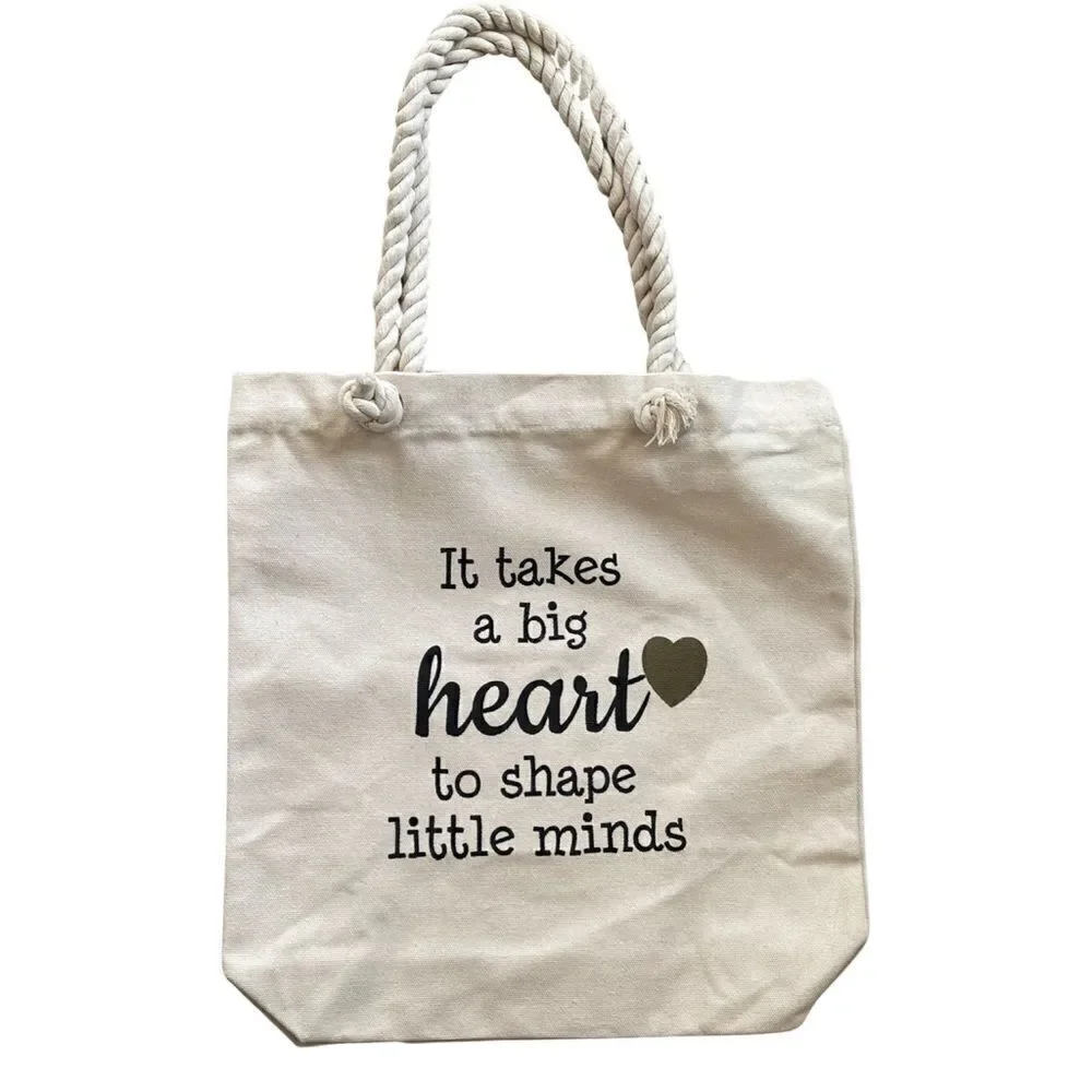 Large Reusable Canvas Shoulder Bag for Teachers